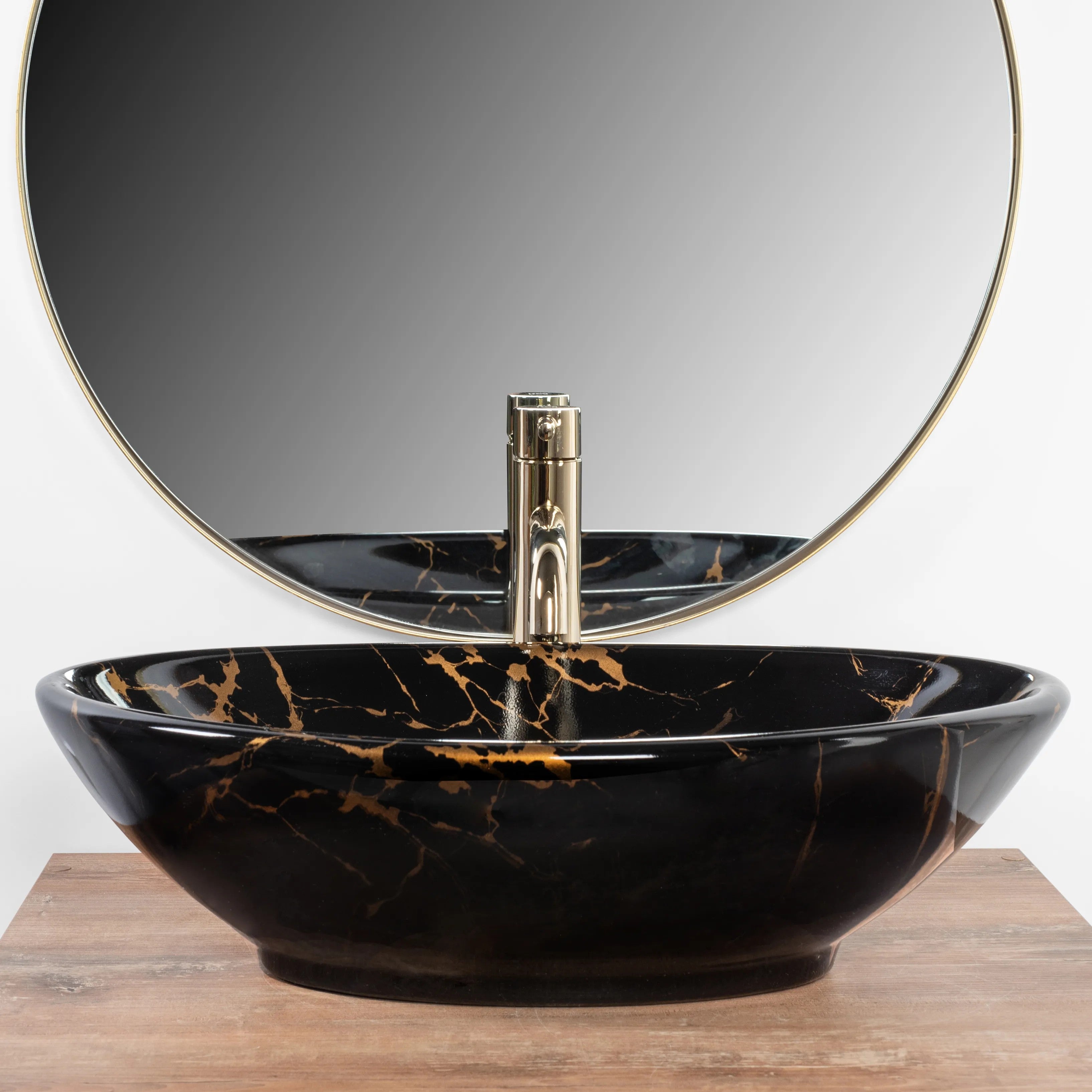 Umývadlo na dosku REA PAMELA Black Marble Shiny  3