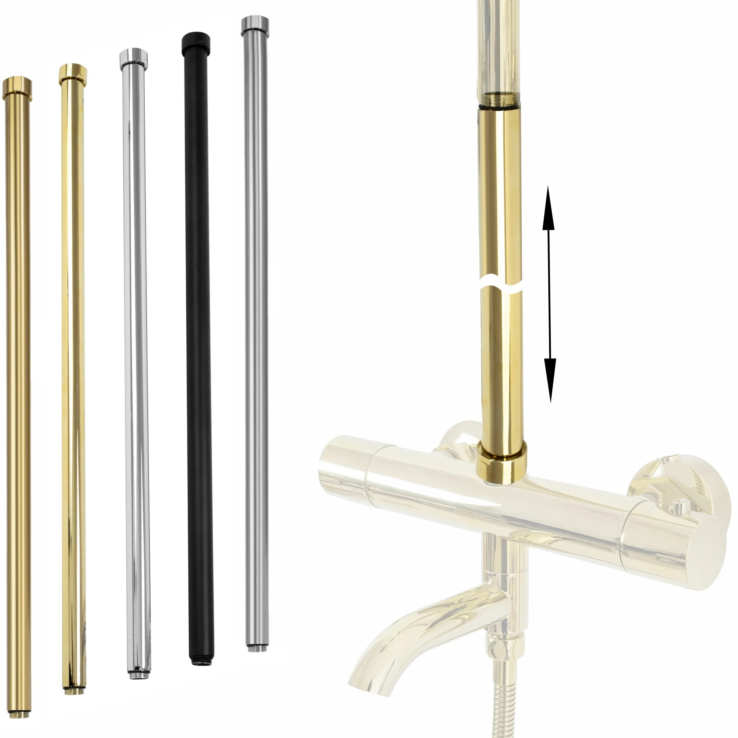 Predĺženie pre vaňovú/sprchovú súpravu GOLD BRUSH 60cm  3