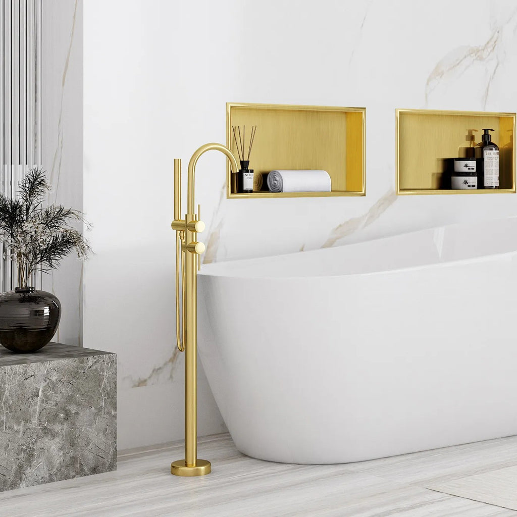 bathroom shelf 30x45 gold brush  3