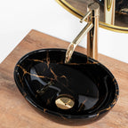 Umývadlo na dosku Rea Sofia Mini Black Marble Shiny  3