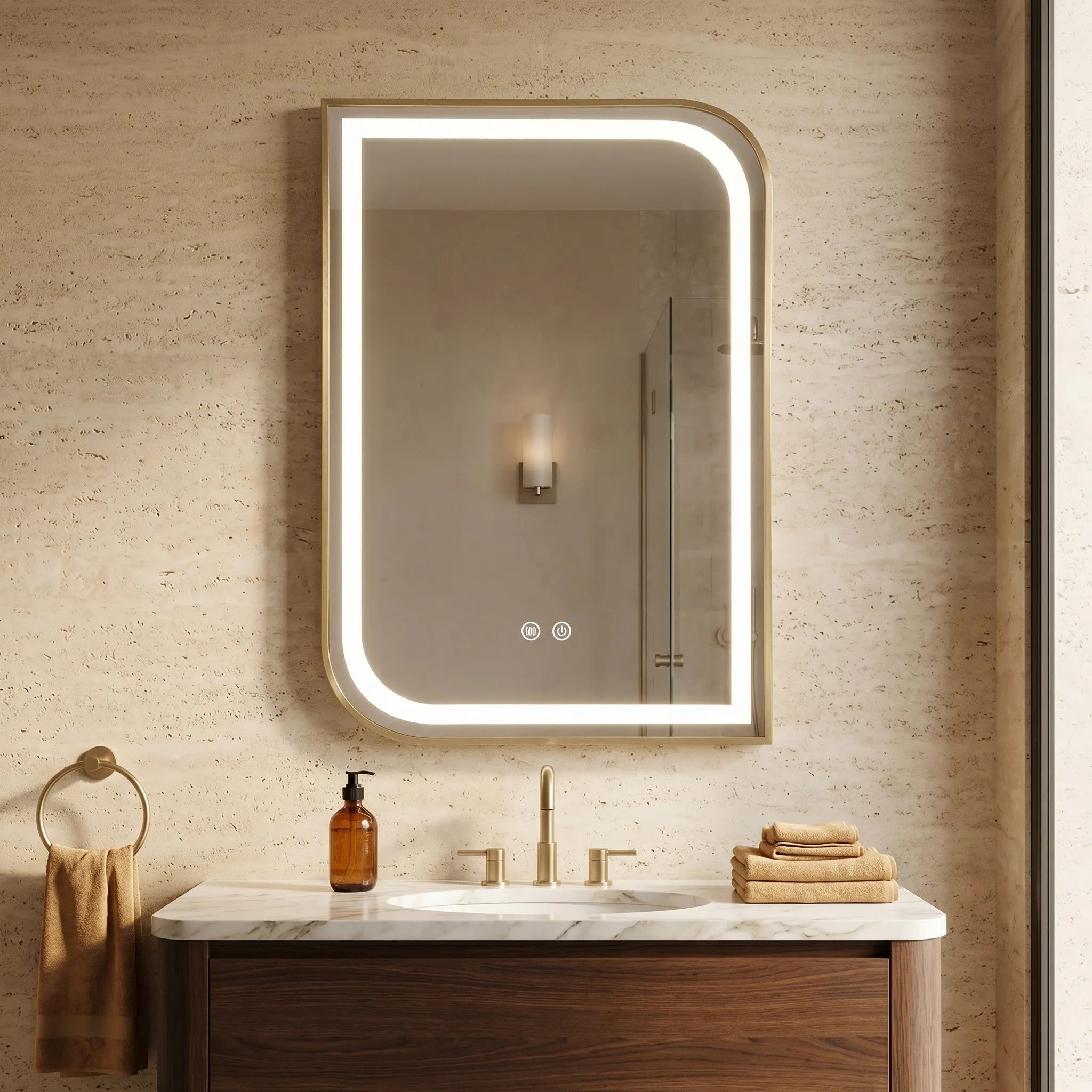 Zrkadlo LED ZONE 80X60  GOLD BRUSH  3
