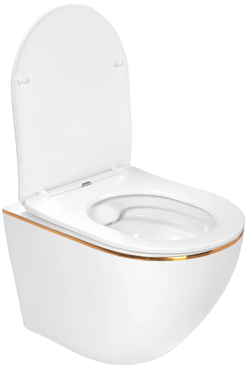Sada: WC misa CARLO Mini + bidet CARLO Mini biely so zlatým okrajom  3