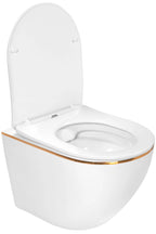 Sada: WC misa CARLO Mini + bidet CARLO Mini biely so zlatým okrajom  3