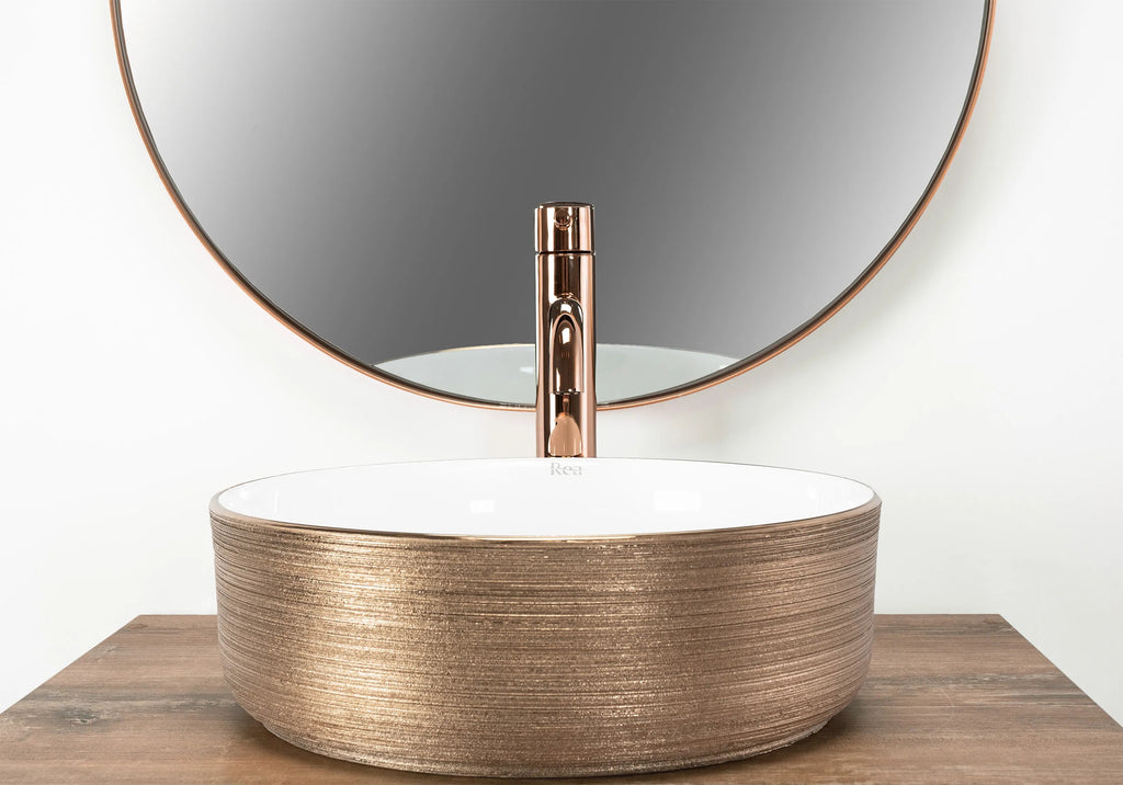 Umývadlo na dosku Rea Sami Brush Rose Gold  3