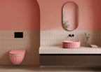 Súprava: Závesná WC misa + Umývadlo na dosku Rea Light Pink Matt  3