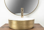 Umývadlo na dosku Rea Sami White Brush Gold  3