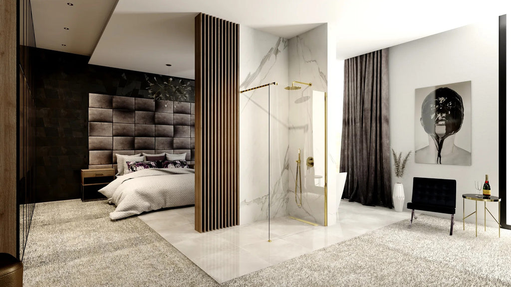 Sprchová zástena REA AERO N 80 Walk-in - zlatá  3