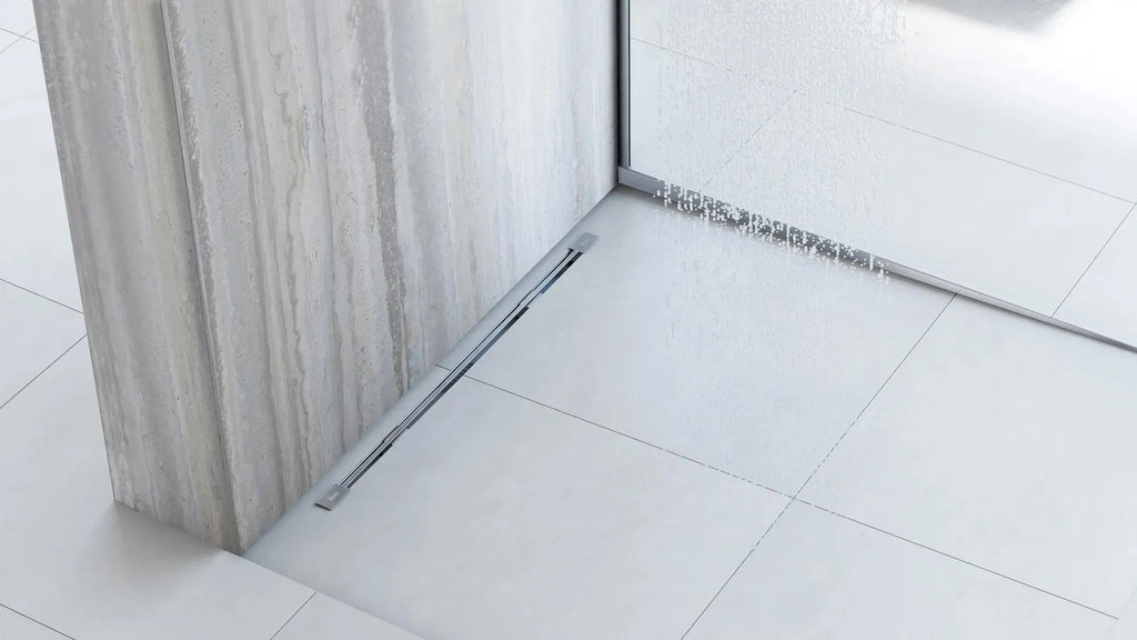 Spádová lišta sprchovej vaničky 140 cm brúsený nikel právy 3