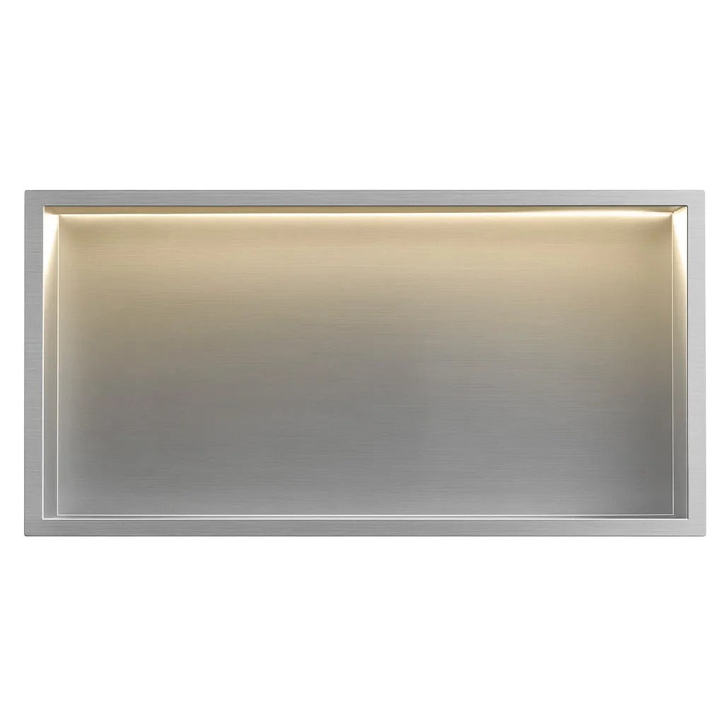 VSTAVANÁ KÚPEĽŇOVÁ POLICA LED 30x60 steel brush  3
