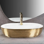 Umývadlo na dosku Rea Aura 61 White Gold Brush  3