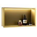 VSTAVANÁ KÚPEĽŇOVÁ POLICA LED 30x60 brush gold  4