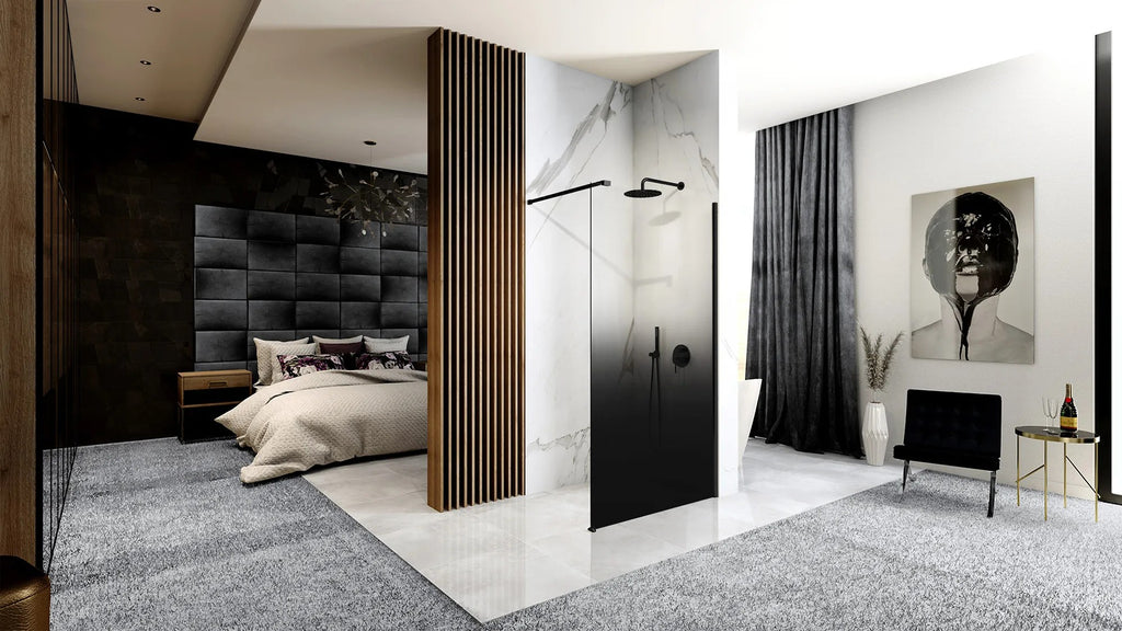 Sprchová zástena Rea Aero Ombre Black/Black 110  4