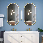 Zrkadlo LED OVL 50x100cm Brush Gold  4