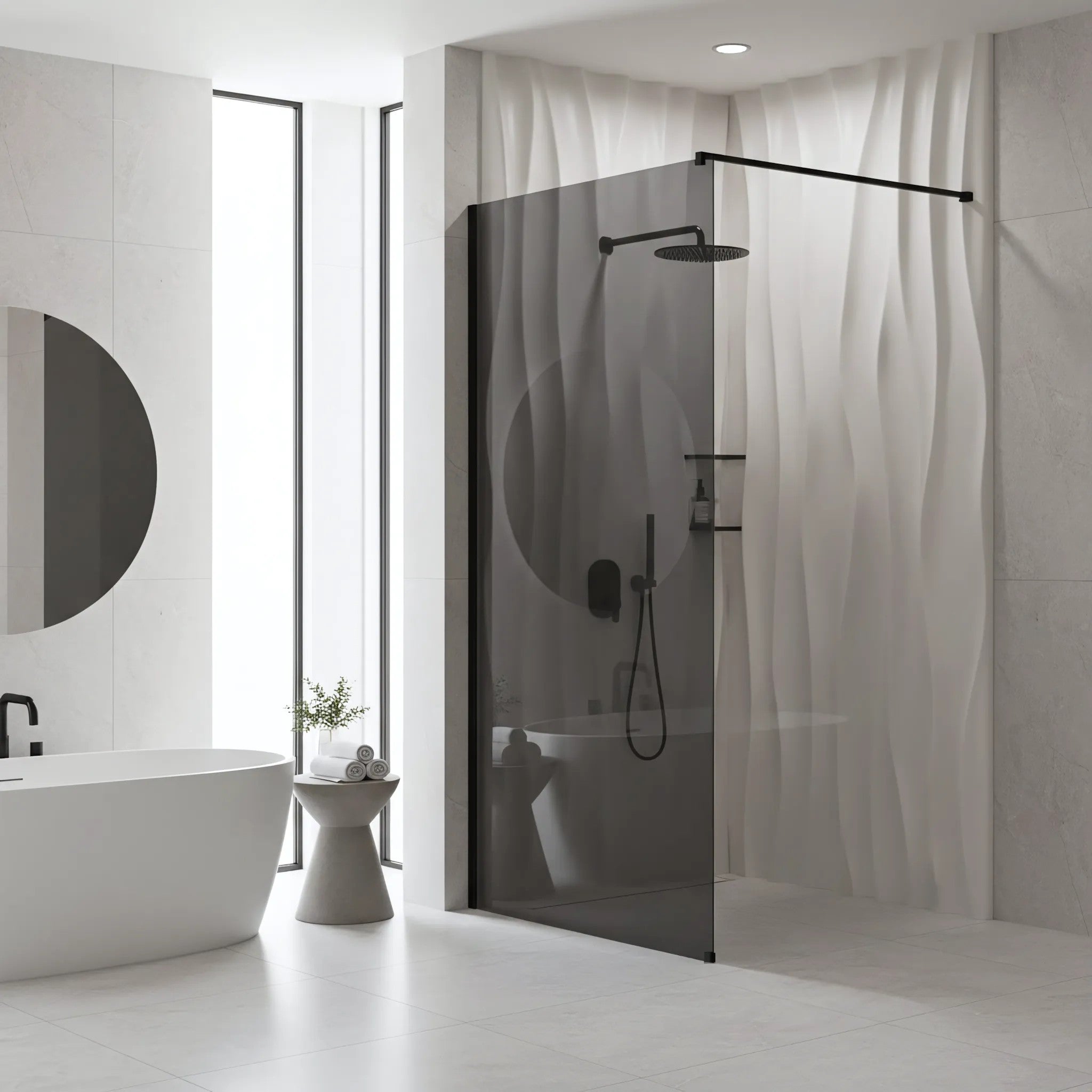 Sprchová zástena Rea Flexi Grey / Black 110  4