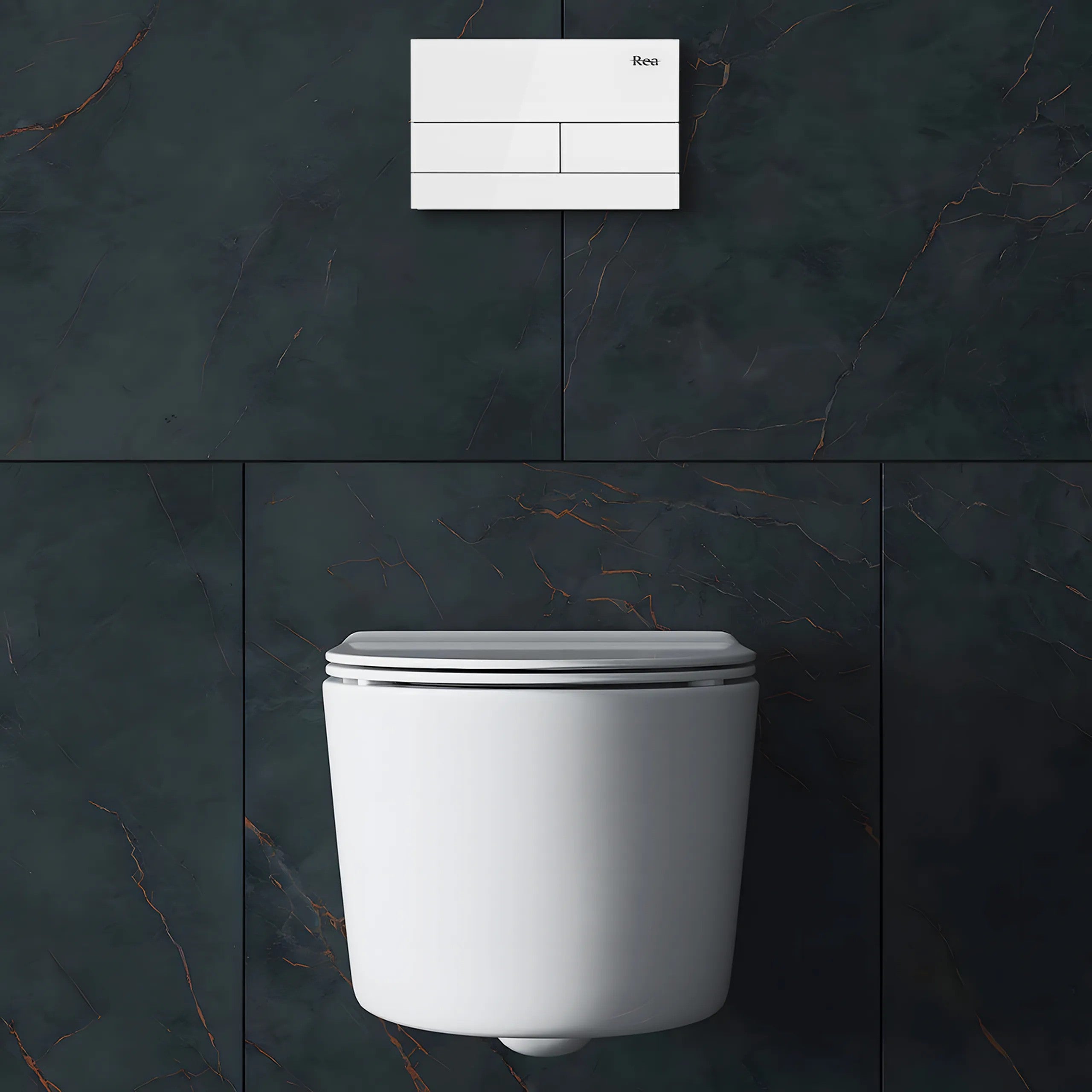 Ovládacie tlačidlo k podomietkovým systémom WC K011A-Q Rea T White Glass  4