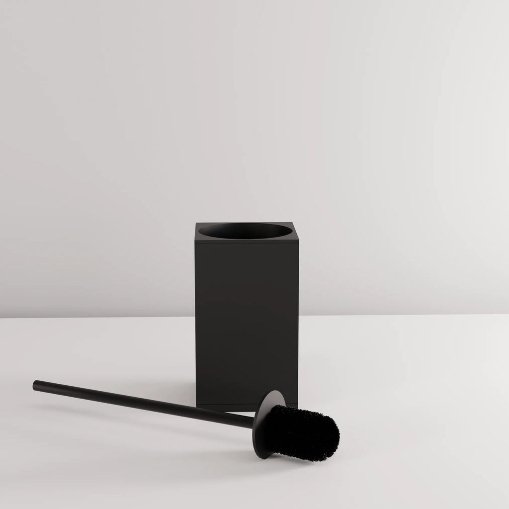 Kovový stojan na WC s kefou B110 MATT BLACK  4
