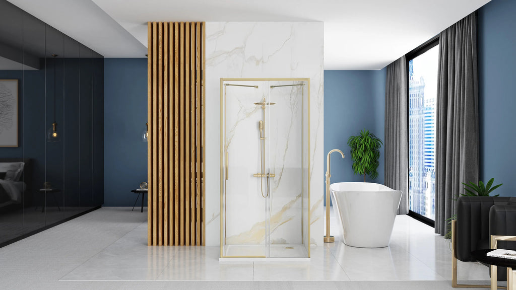 Sprchová kabína REA Rapid Slide  Brush Gold Dvere: 130 Stena: 100 4