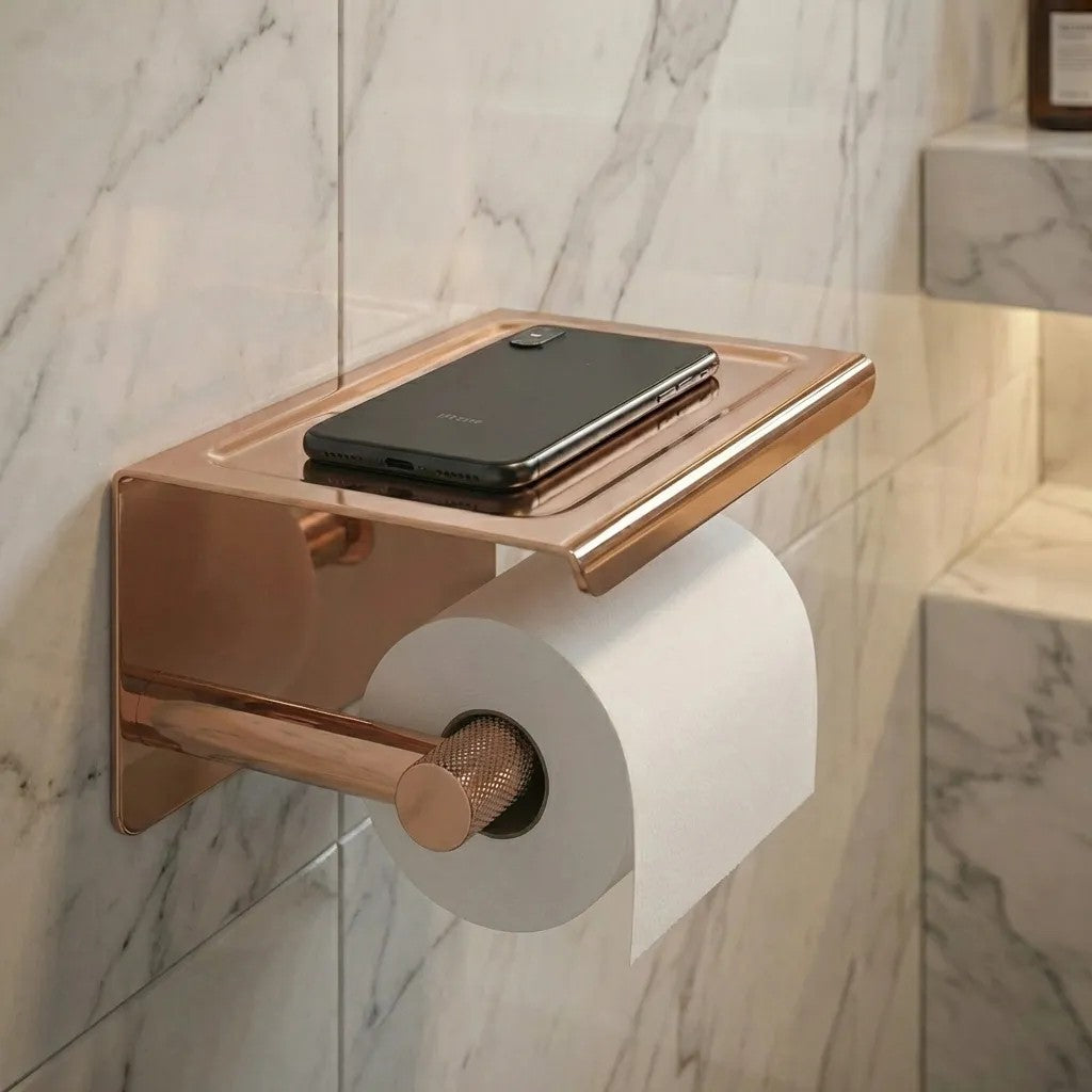 Držiak na toaletný papier s poličkou 6613 Modern Copper  4