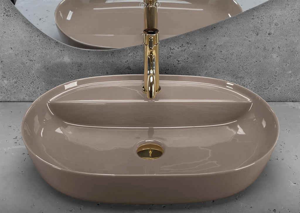 Umývadlo na dosku REA Aura 61 Beige Shiny  4