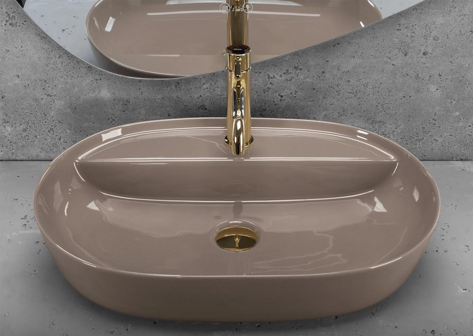 Umývadlo na dosku REA Aura 61 Beige Shiny  4