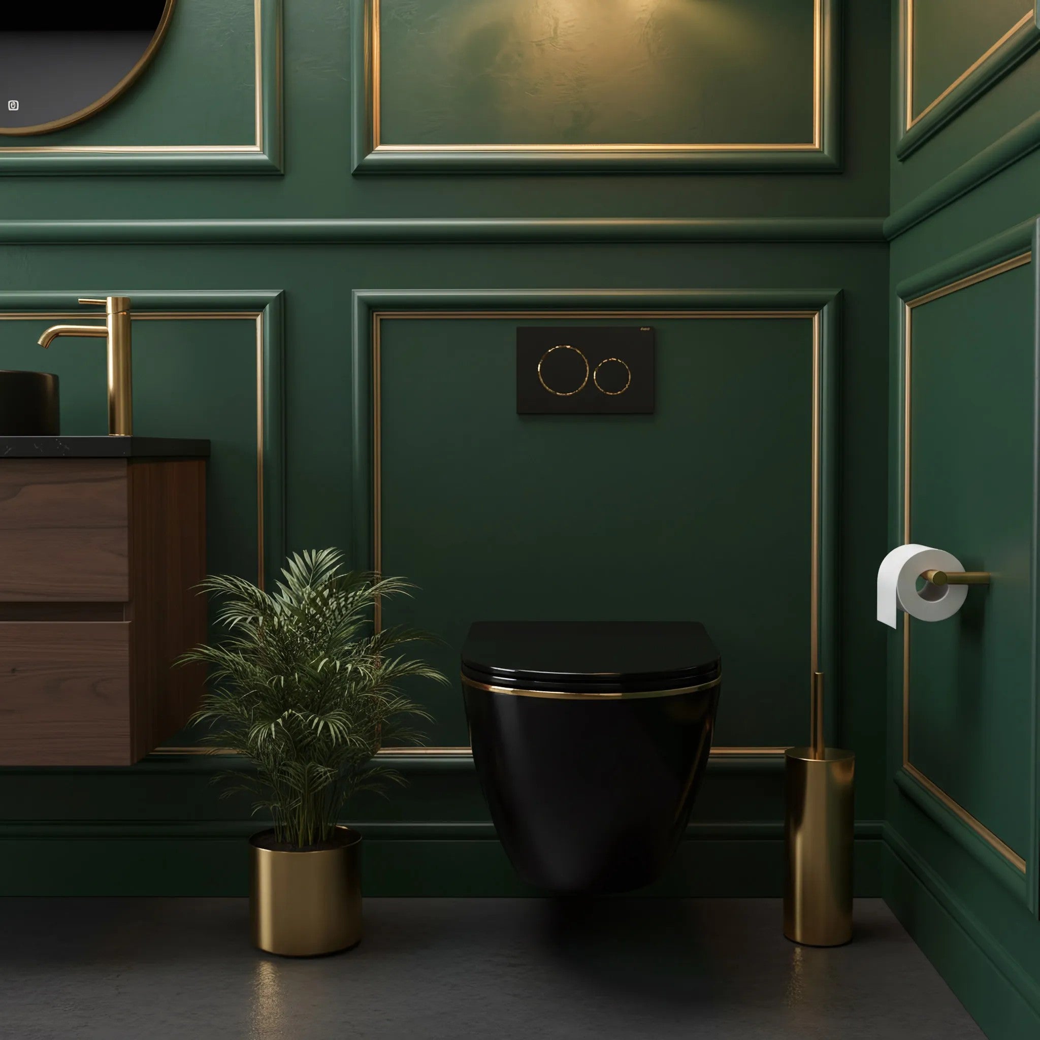 Závesné WC Rea Carlo Mini Tornado Black Gold Egde  4