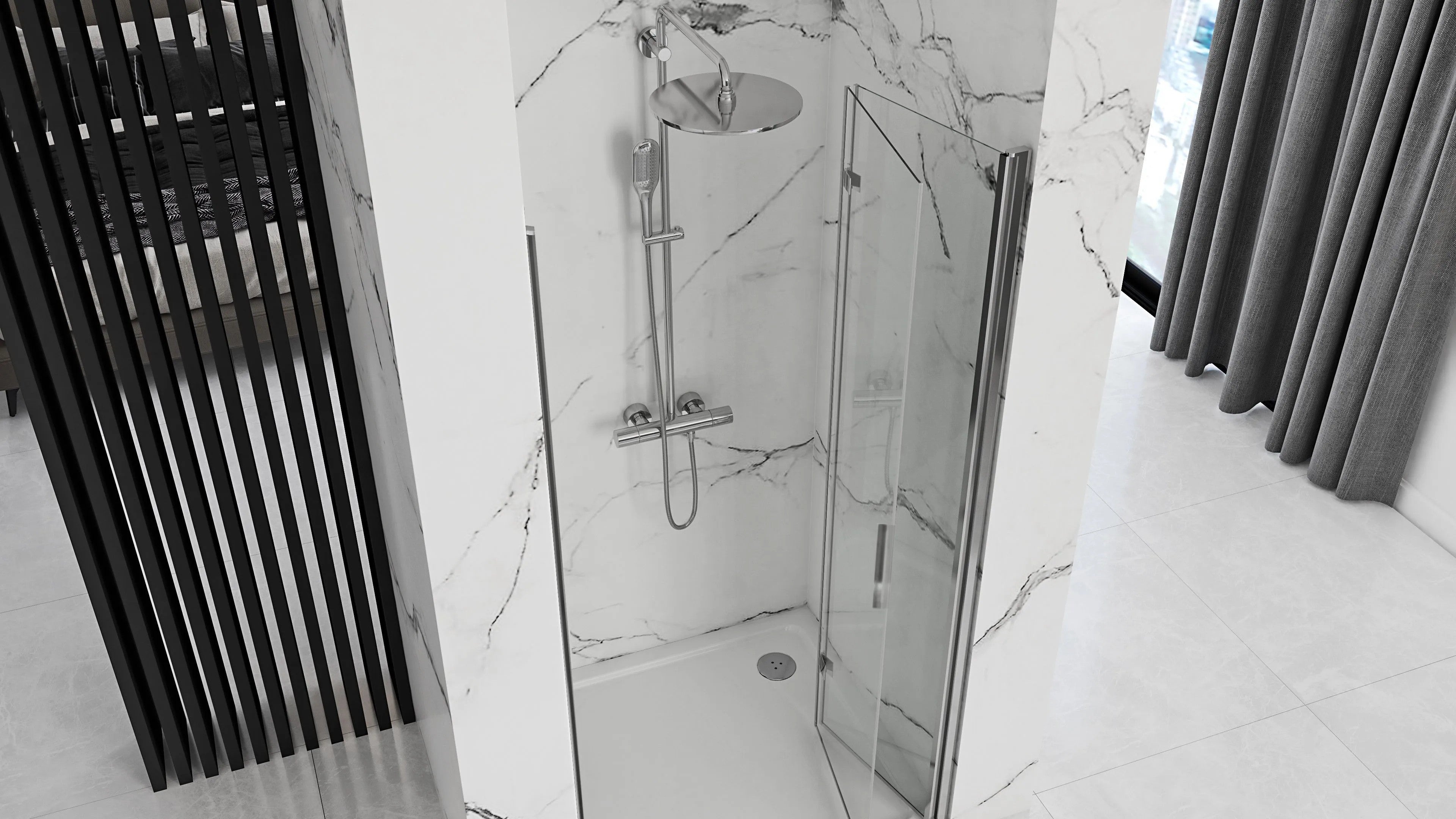 Sprchové dvere Rea  Molier Chrom + profil 80  4