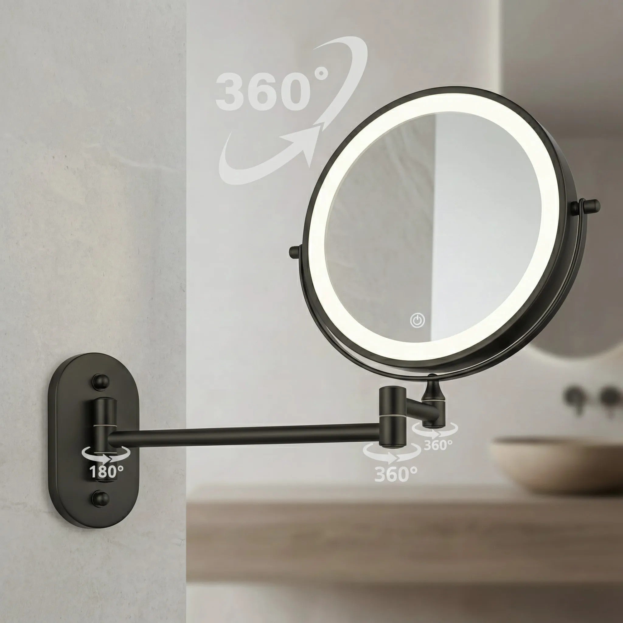 Zrkadlo LED Glow Black  4
