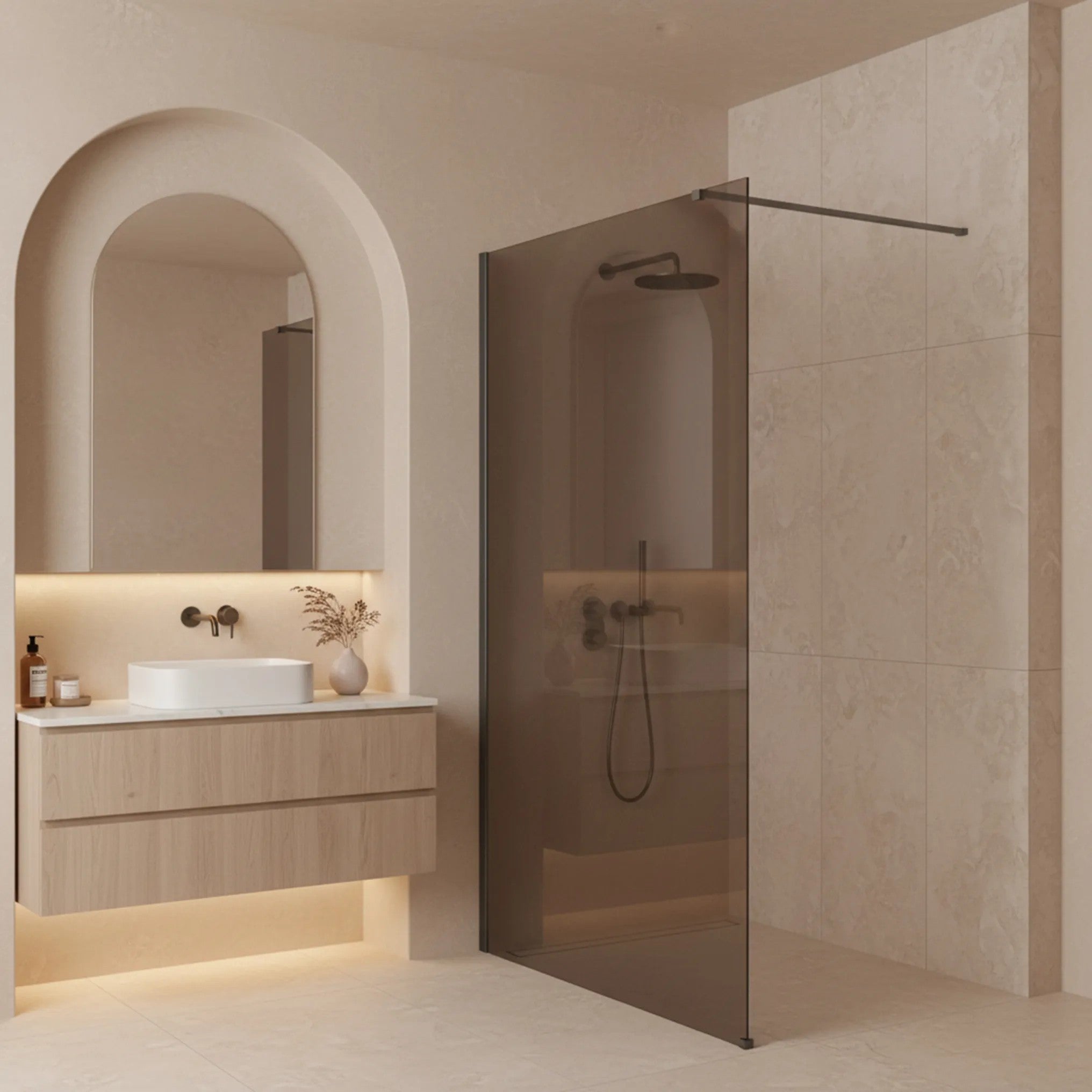 Sprchová zástena Rea Flexi Brown/ Titan 110  4