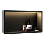 VSTAVANÁ KÚPEĽŇOVÁ POLICA LED 30x60 black  4