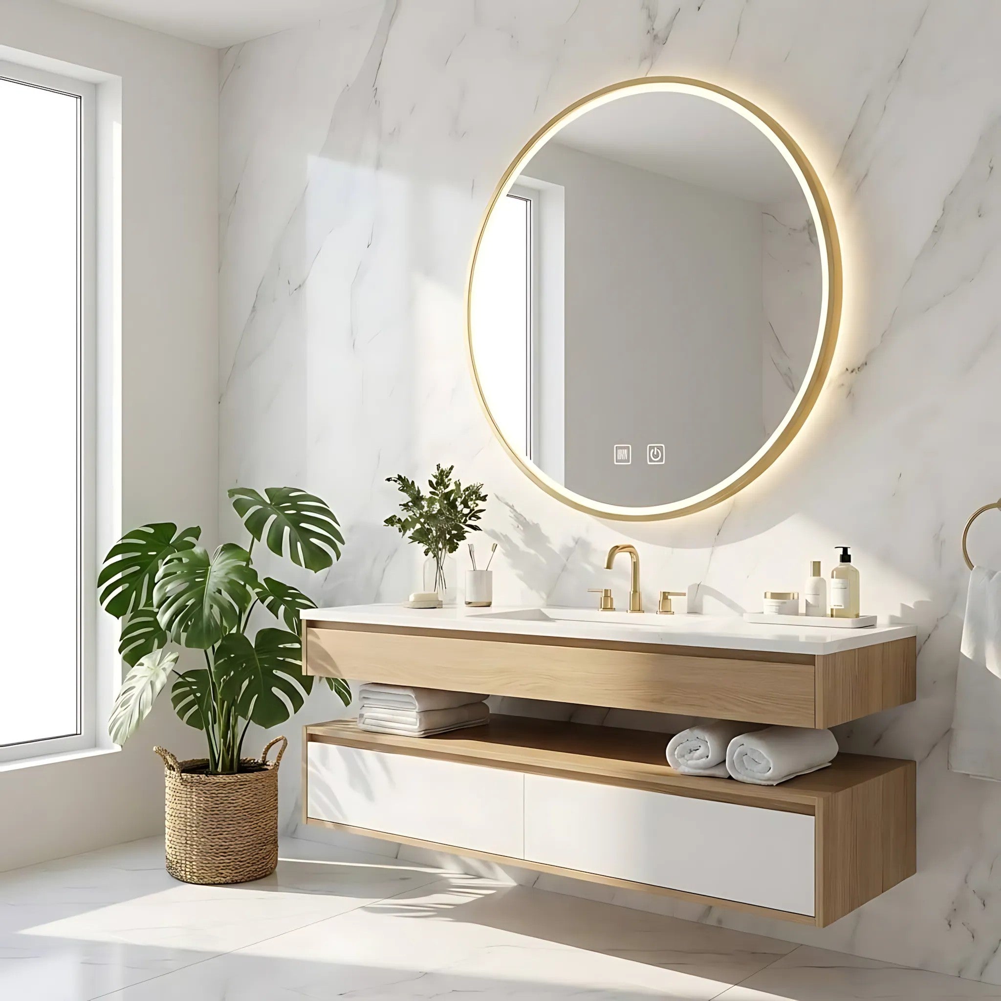 Zrkadlo LED 100cm MMJ BRUSH GOLD  4