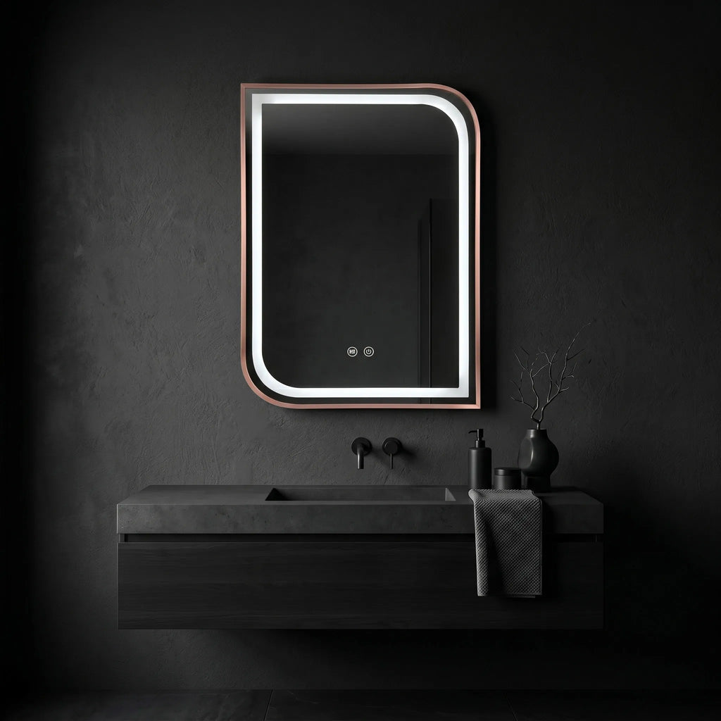 Zrkadlo LED ZONE 70x50  BRUSH  ROSE GOLD  4