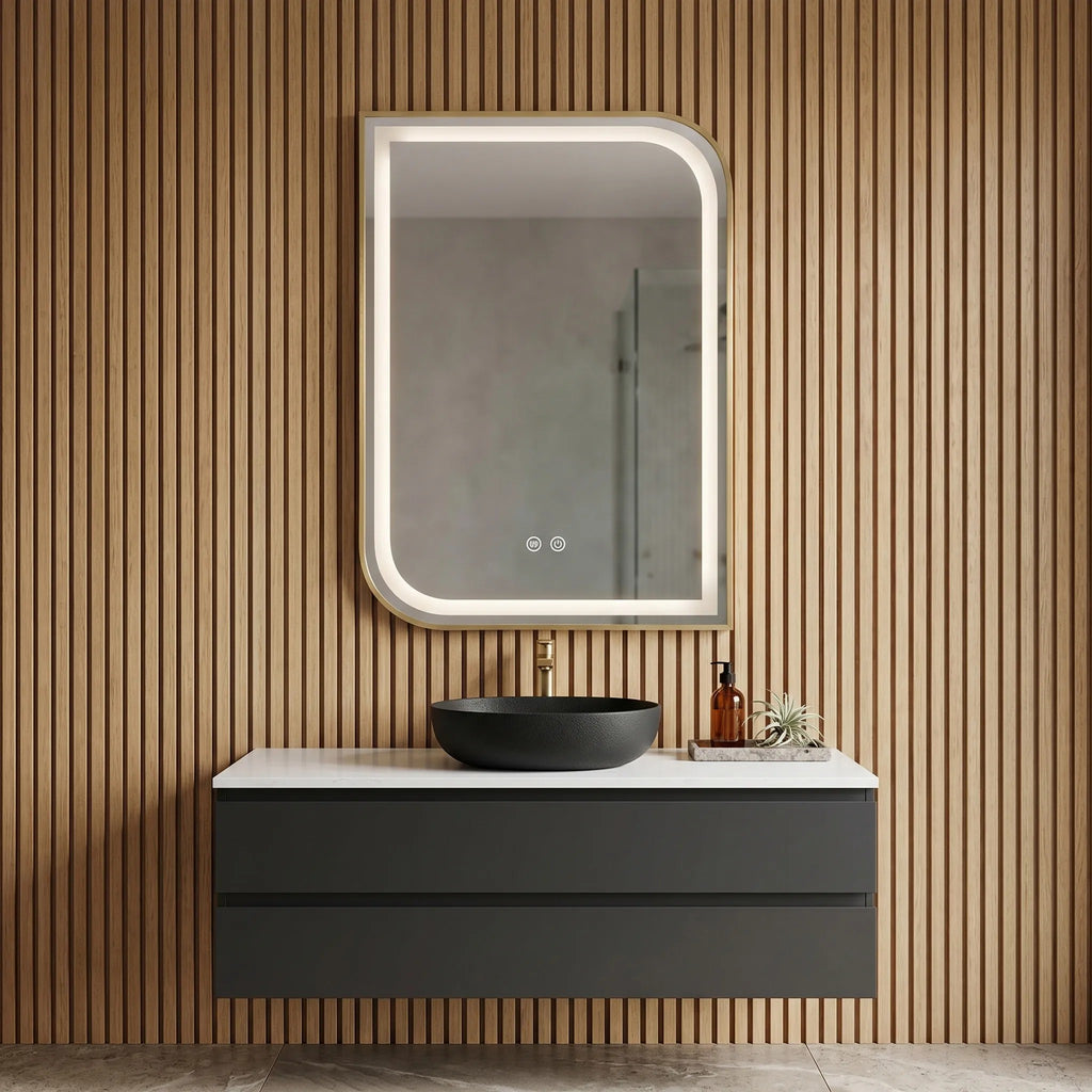 Zrkadlo LED ZONE 70X50 BRUSH GOLD  4