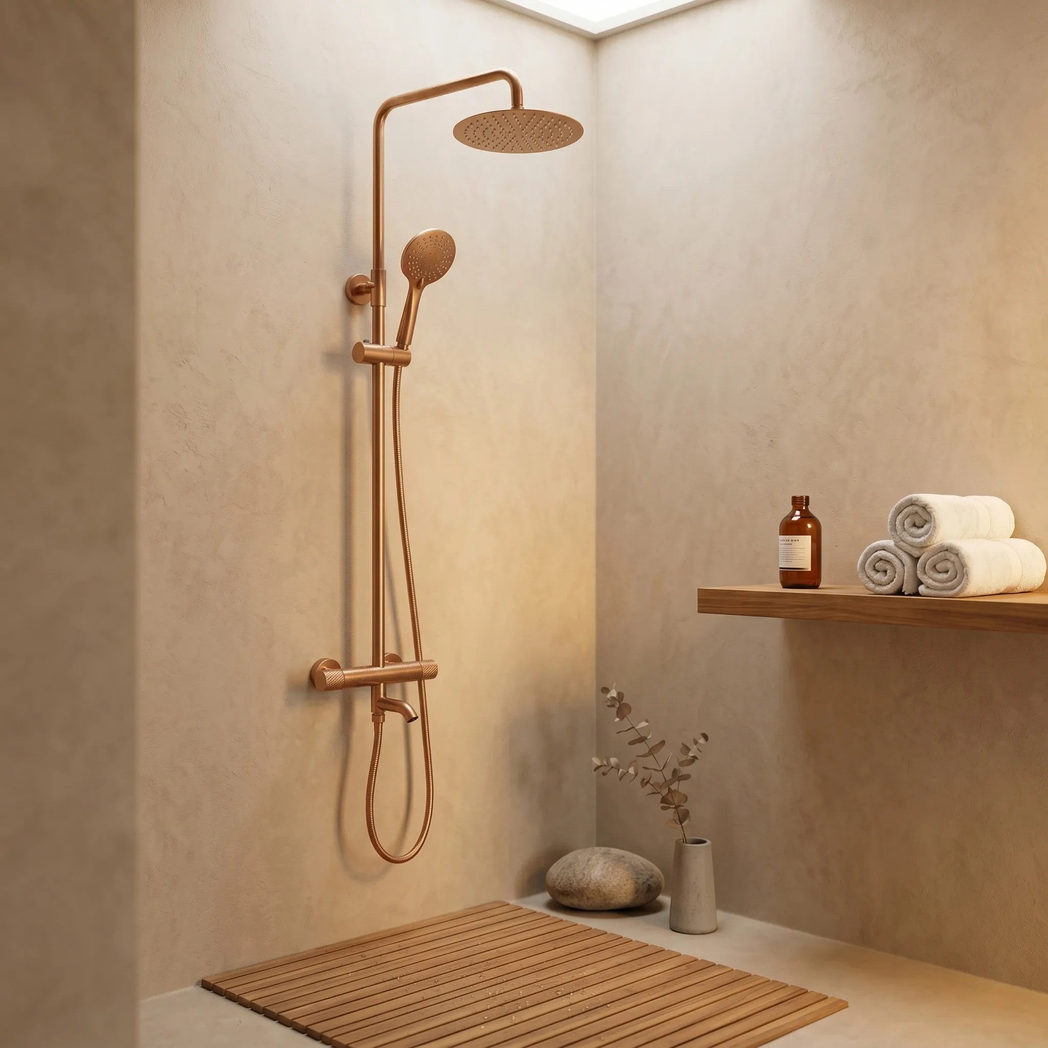 Sprchová sada s termostatom REA LUNGO Diamond - Copper Brush  4