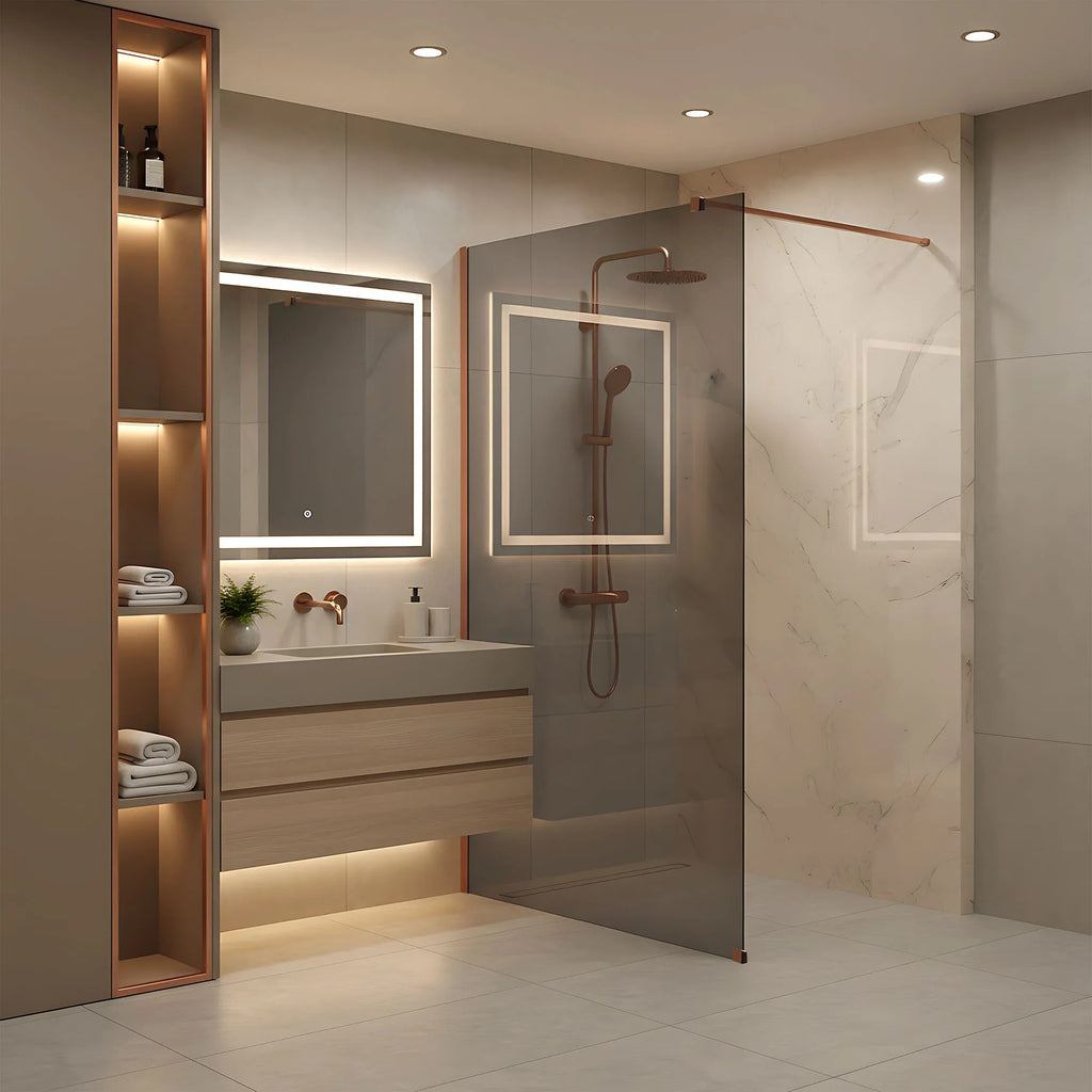 Sprchová zástena Rea Flexi Grey / Brush Copper 80  4