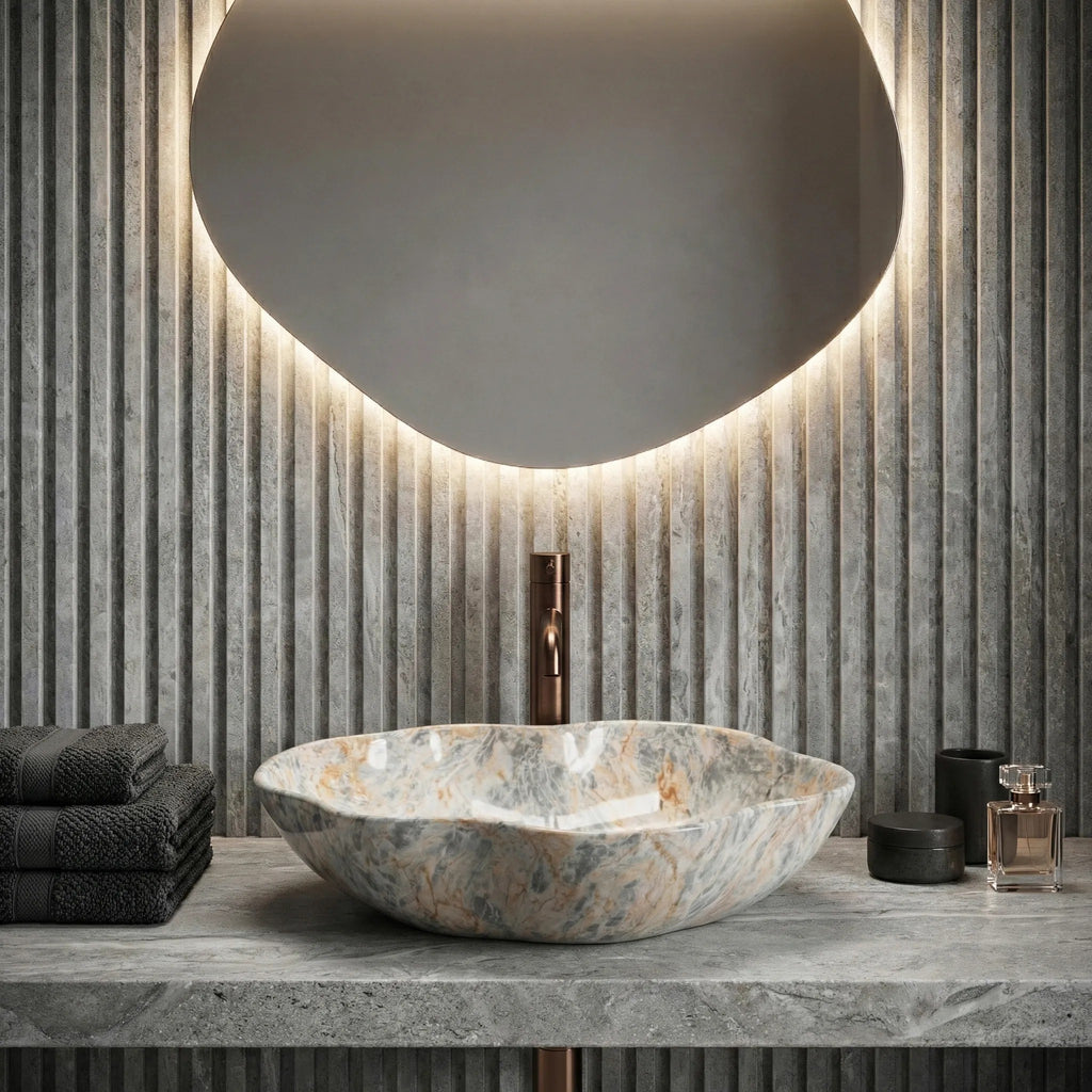 Umývadlo na dosku REA Pearl Ruststone  4