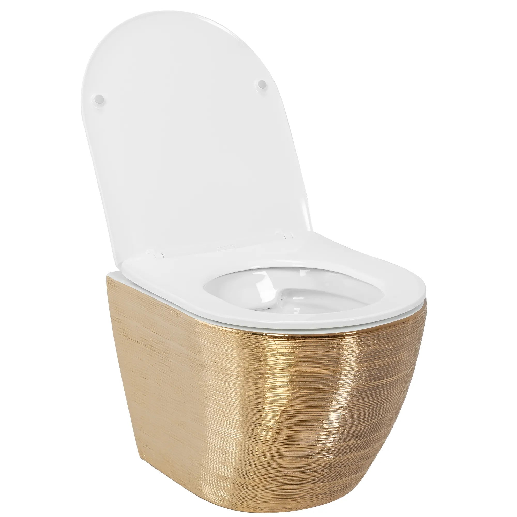 Závesná WC misa Carlo Flat - brúsené zlato  4