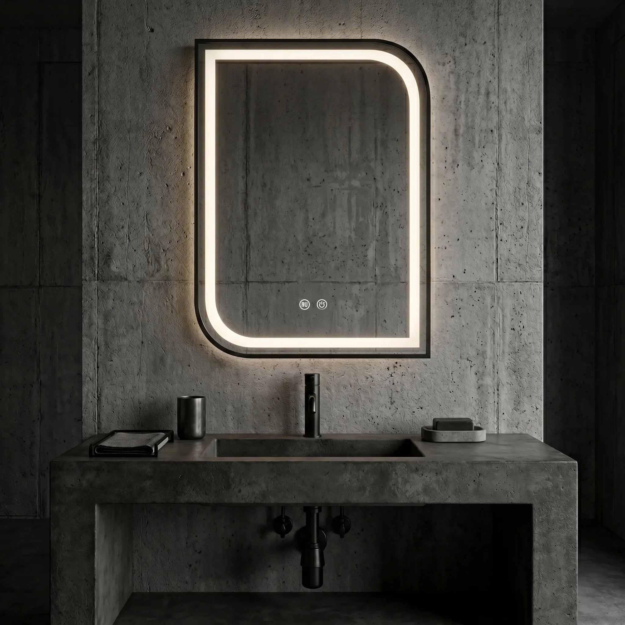 Zrkadlo LED ZONE 80X60  BLACK  4