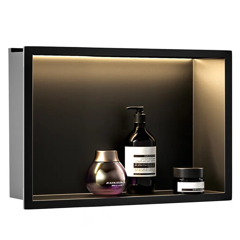 VSTAVANÁ KÚPEĽŇOVÁ POLICA LED 30x45 black  4