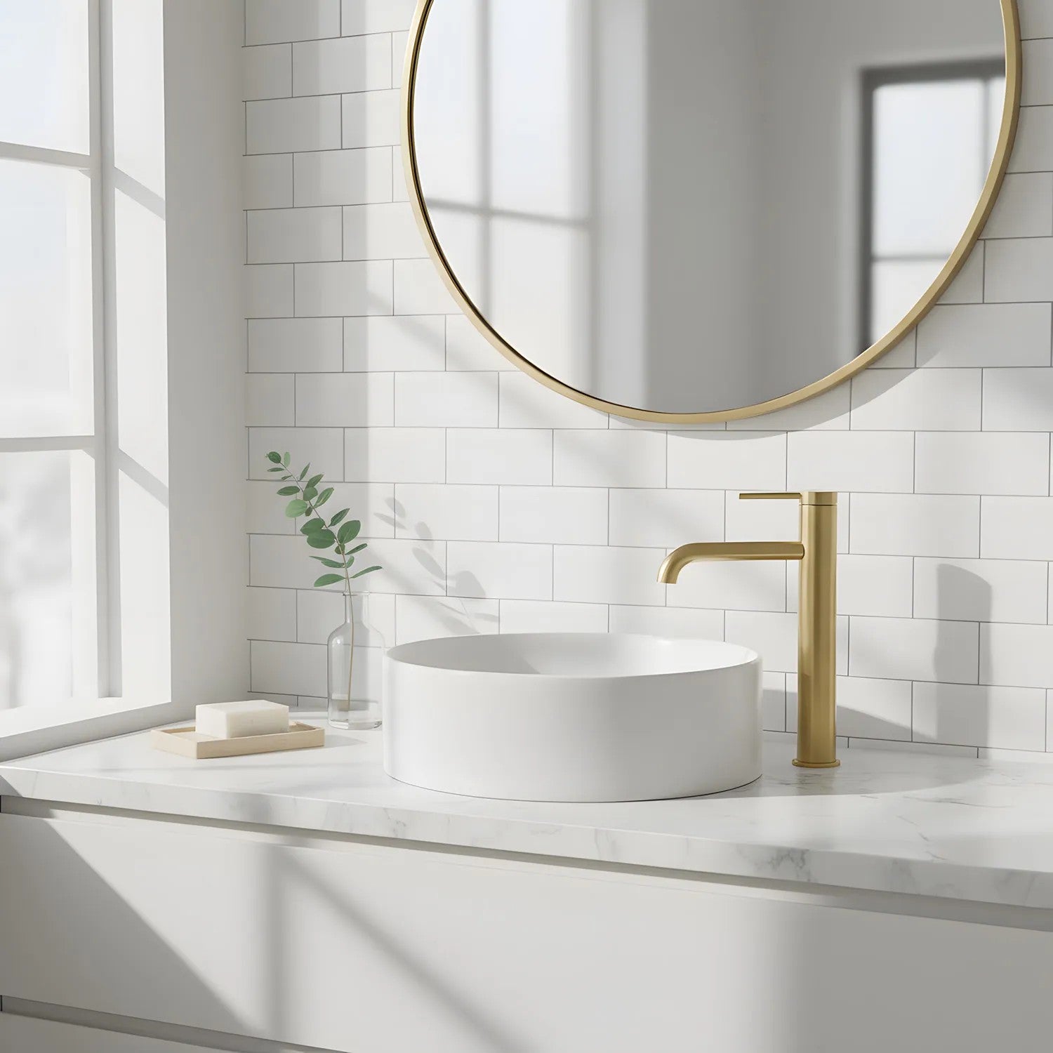 Umývadlová batéria REA SPOT Brush Gold High  4
