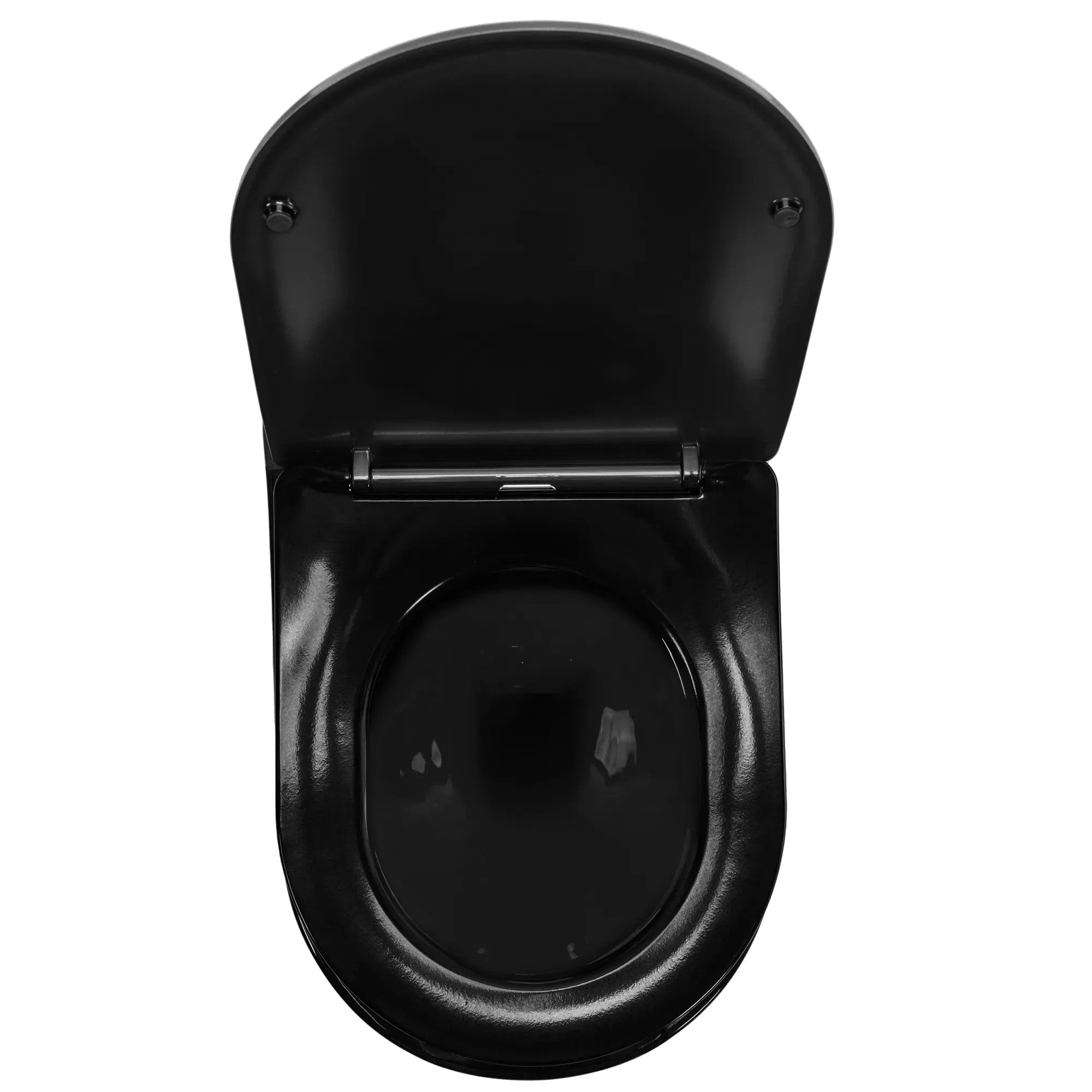 Závesná WC misa REA CARLO Mini Rimless Duroplast Flat - čierna-zlatý okraj  4