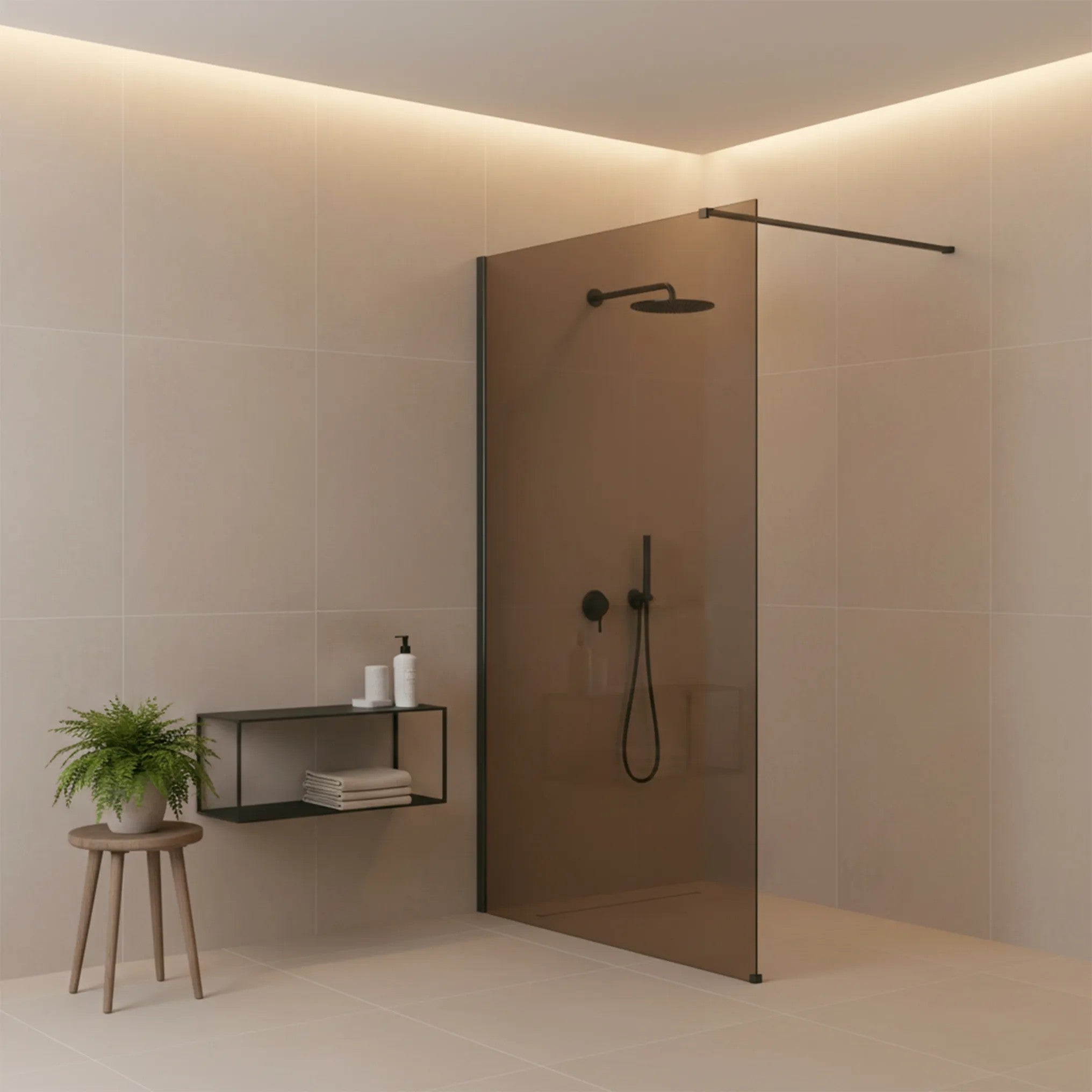 Sprchová zástena Rea Flexi Brown/ Titan 80  4