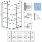 Sprchovací kút REA MOLIER 90x90 - čierny  4