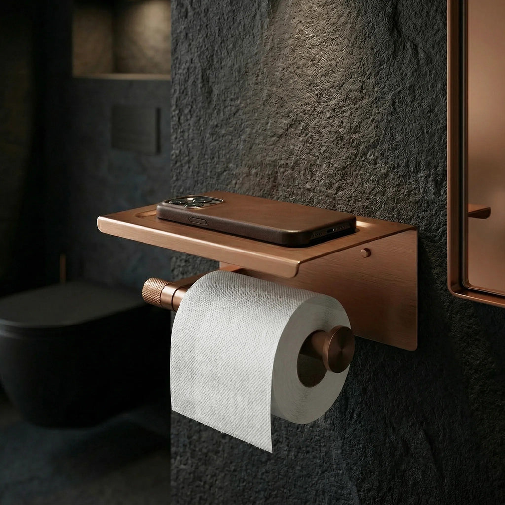 Držiak na toaletný papier s poličkou 39105A ORI Brush Copper  4