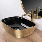 Umývadlo na dosku Rea Belinda BLACK BRUSH GOLD  4