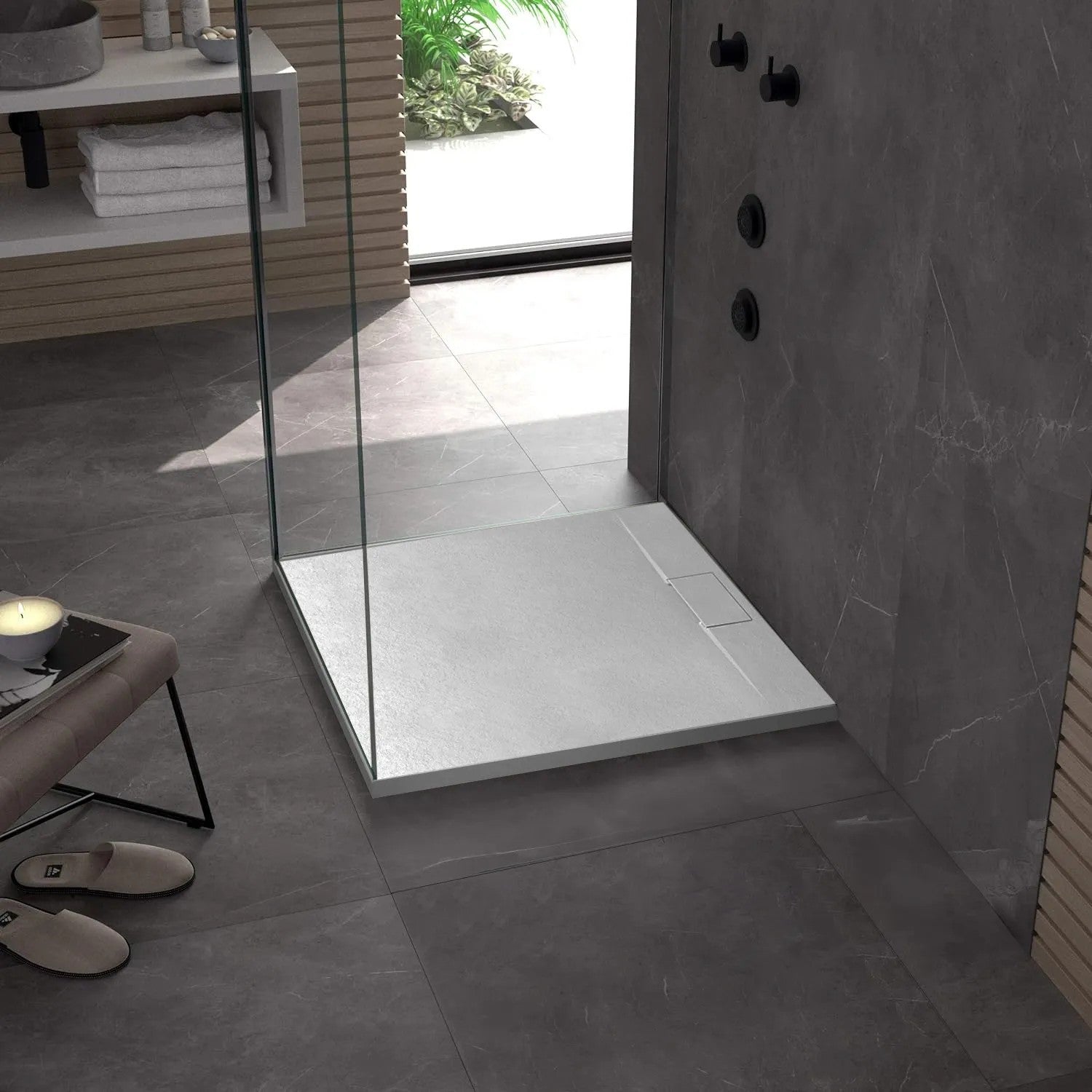 Sprchová vanička REA Bazalt 90x90 - White  4