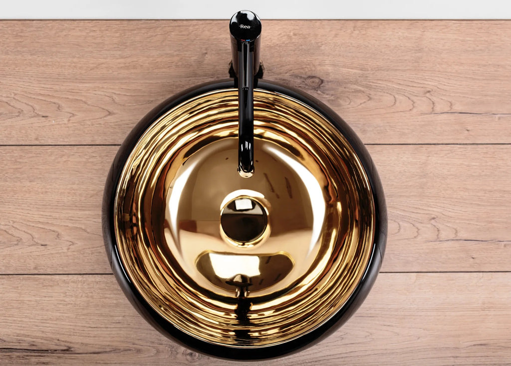 Umývadlo na dosku REA Luna Gold/Black  4