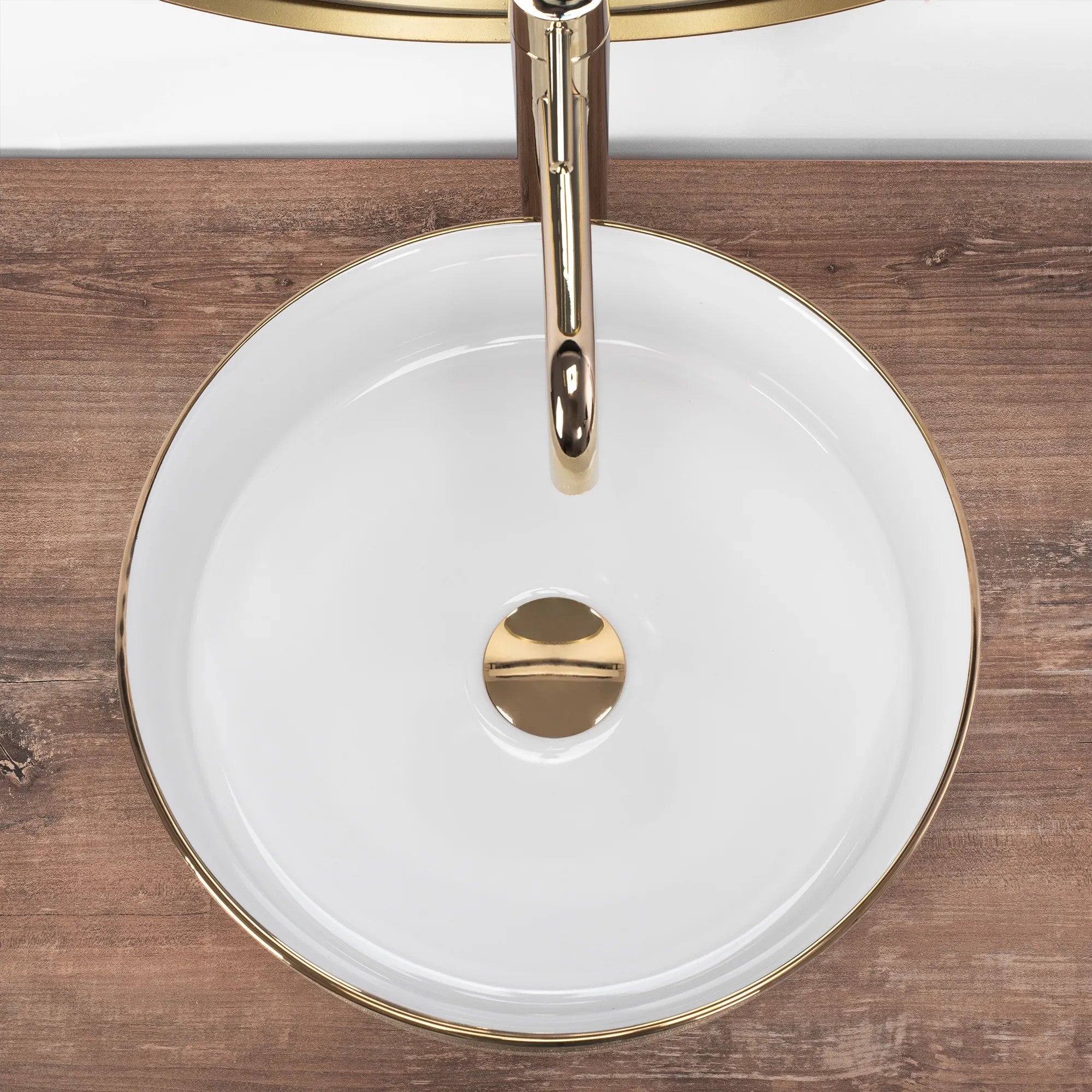 Umývadlo na dosku Rea Sami White Brush Gold  4