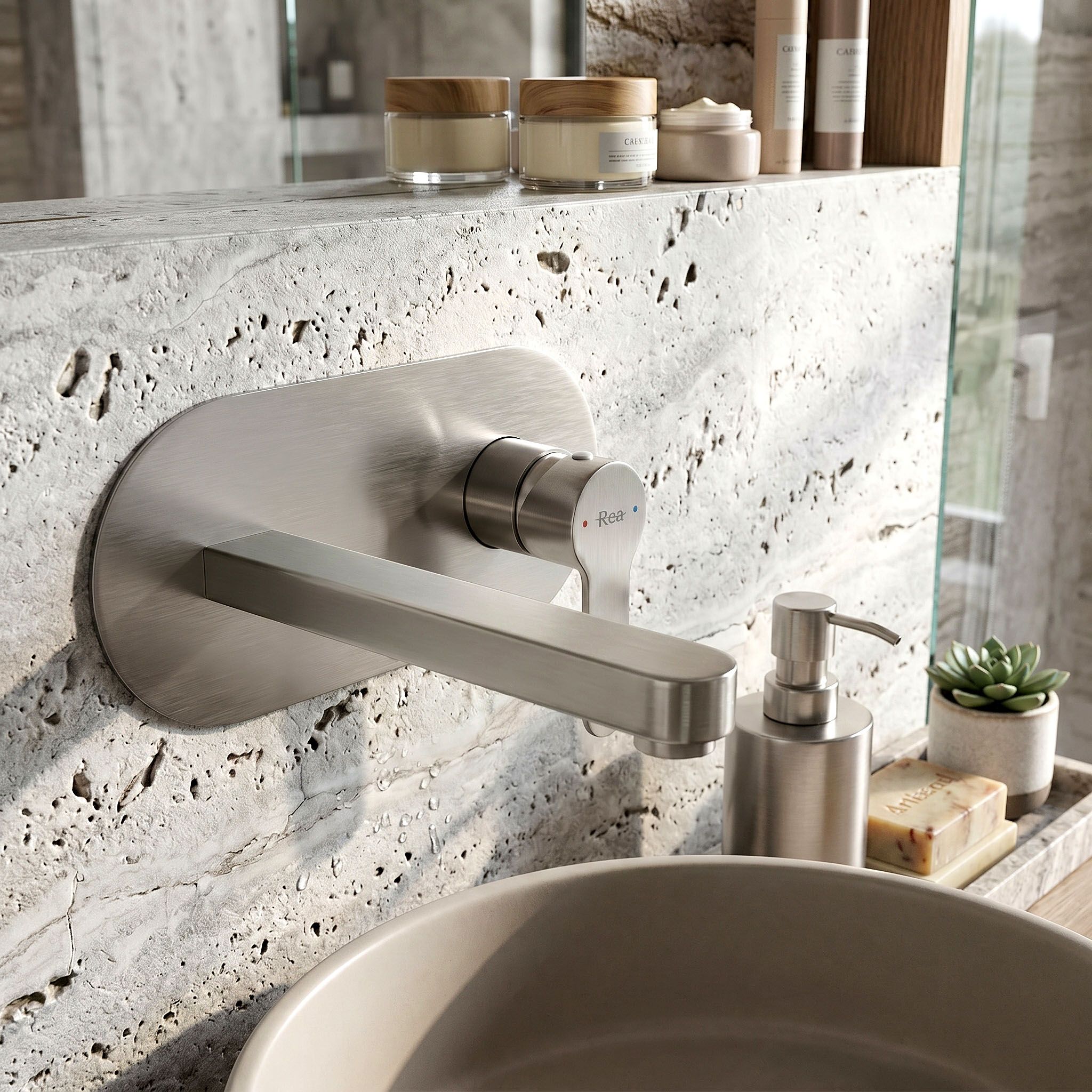 Podomietková vaňová batéria REA Arcos Brush Nickel  11