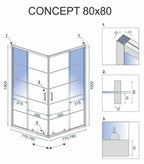 Sprchovací kút REA CONCEPT 80x80 - čierny S detským bazénom Savoy 5