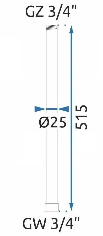 Predĺženie pre vaňovú/sprchovú súpravu Titan 50cm  5